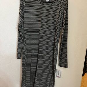New with tag size medium Debbie gray and black stripes
